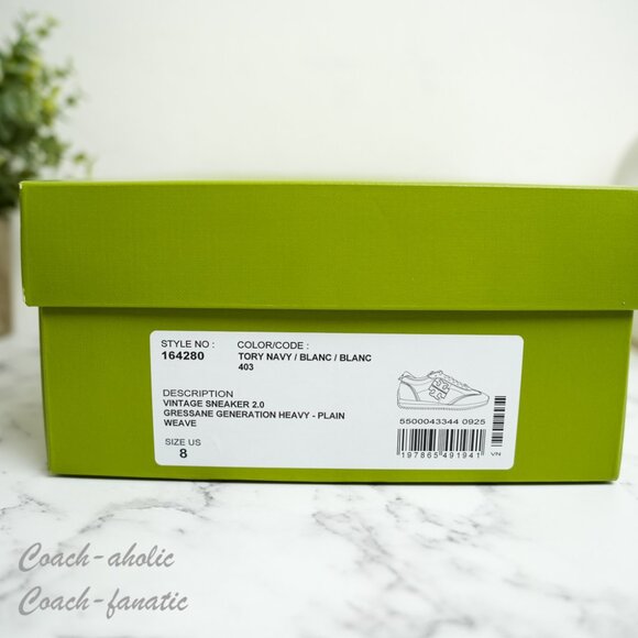 Tory Burch T-Logo Nylon Suede Vintage Sneaker 2.0 in Tory Navy/Blanc - Picture 11 of 14